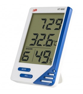 دماسنج و رطوبت سنج دیجیتالی سنسور دار KT-908