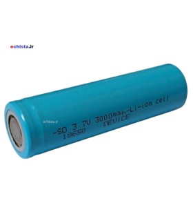 باتری لیتیومی 3.7 ولت 18650 مدل 3000mAh سرتخت